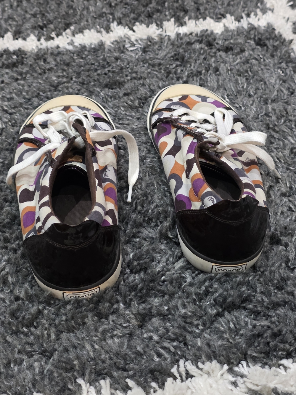 Coach Low-Top Sneakers in Purple, Orange, Brown, White - Picture 7 of 8
